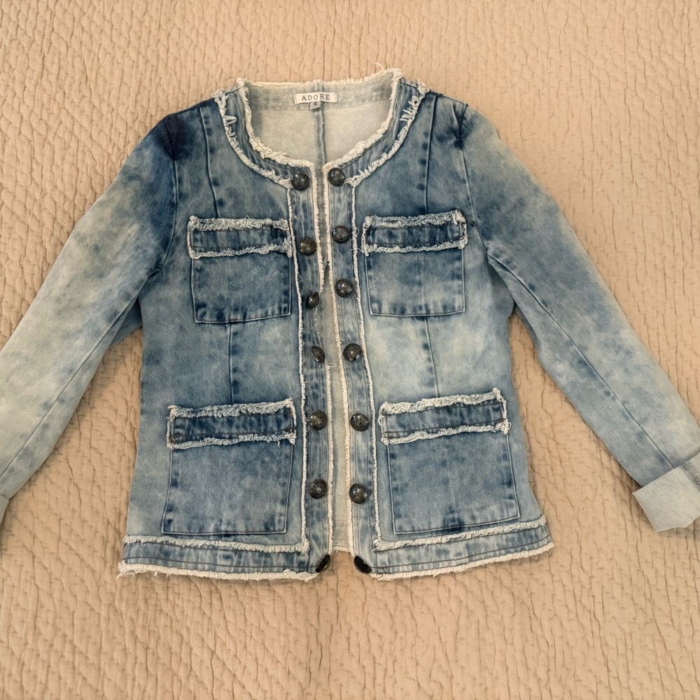 Adore Denim wash jean jacket. Size Small